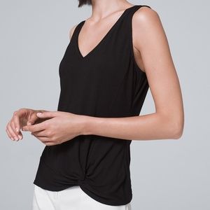 WHBM Everyday Twist-Hem Black Tank - Sz XS